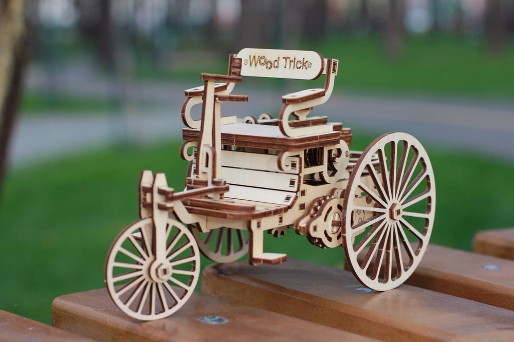 Механический 3D-пазл из дерева Wood Trick Первый автомобиль