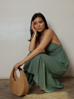 Сарафан льняной с воланом