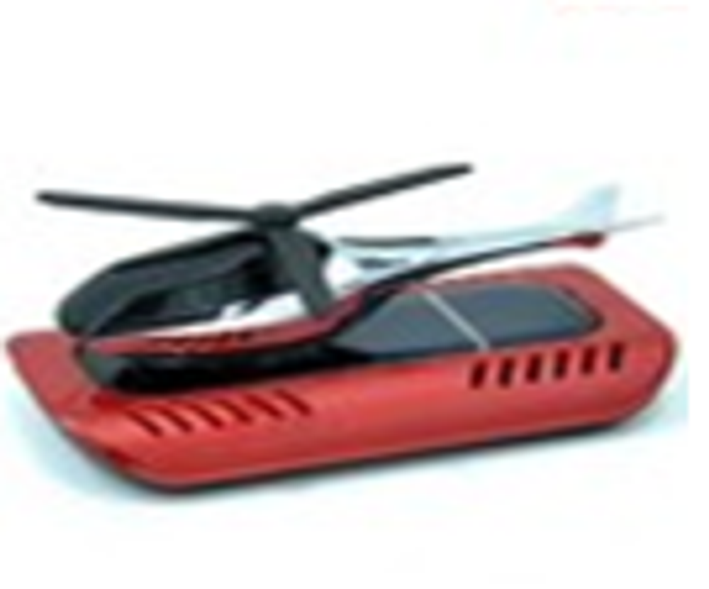 Ароматизатор-игрушка -на торпеду- Вертолет - солн батар (жидк)- YC-125RD красный