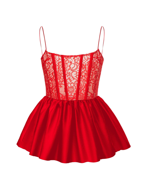 Кружевной топ с баской