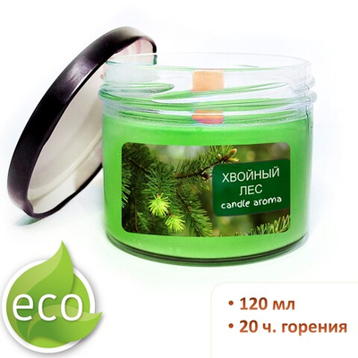 Свеча зеленая новогодняя, Хвойный лес 120 мл