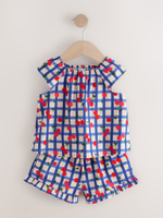 Топ и шорты в комплекте для девочки Next AC4-613, Синий, Белый