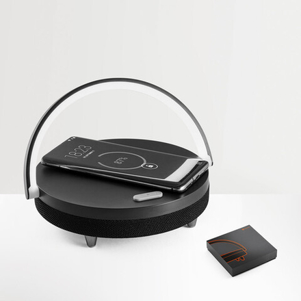 BLASTY. Динамик 4-в-1 из ABS, PP, бамбука и ткани