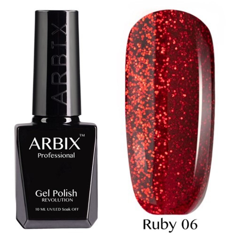 Гель-лак Arbix Ruby Красный Песок  №006