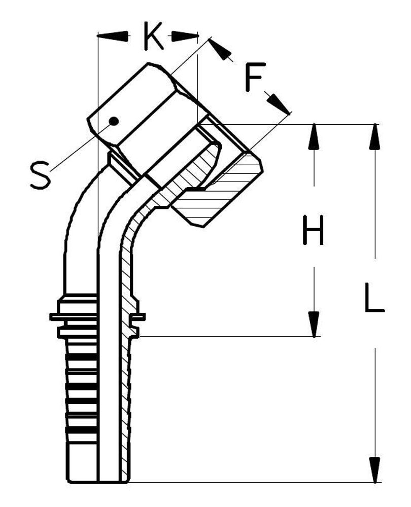 Фитинг DN 12 DKL (Г) 22x1.5 (45)