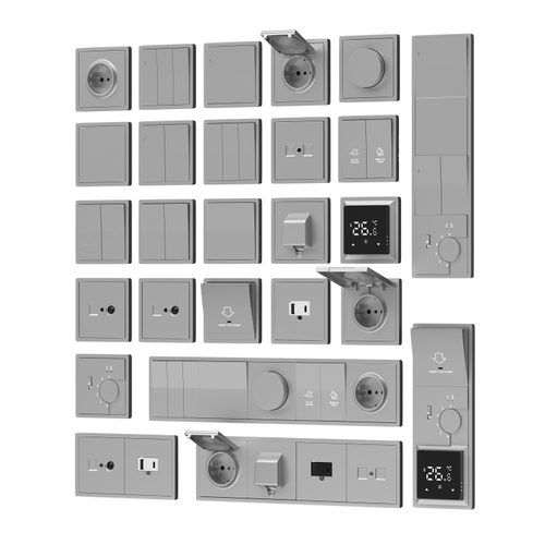 Накладка для розетки Schuko с крышкой, 16A 250 В~, алюминий, серия R98