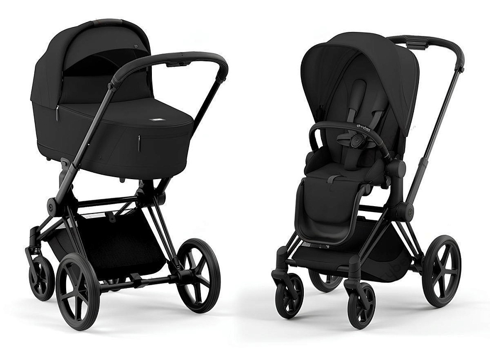 Коляска Cybex Priam IV Matt Black complete и автокресло Cloud G i-Size Magic Black 3 в 1 Sepia Black