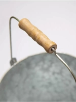 Винтажное металлическое кашпо с ручкой 26*16 см