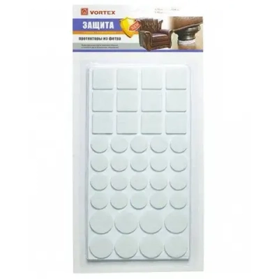 Протекторы защитные из фетра белые д 20, 27, 24*24 мм VORTEX