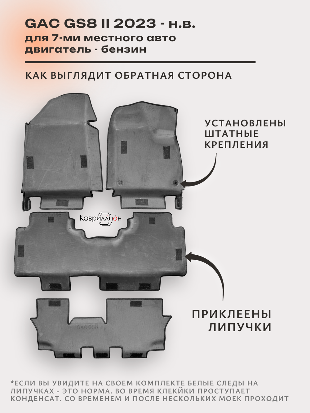 Автомобильные коврики ЭВА с бортами на 3 ряда для GAC GS8 II (23-н.в.)