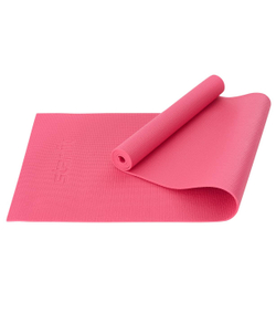 Коврик для йоги и фитнеса FM-101, PVC, 183x61x0,6 см, розовый