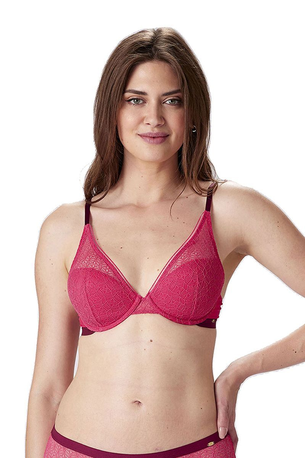 Бюстгальтер с кружевной чашкой на поролоне Delicate Lace (Размер: 34C) (Цвет: черный)