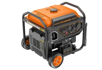 Генератор бензиновый инверторный Carver PPG-9500IE (8 кВт, 25 л, SB,ATS-порт, электростартер, дисплей, 2 розетки 1x16A + 1x32A, рукоятки + колеса)/ бензогенератор / резервное питание