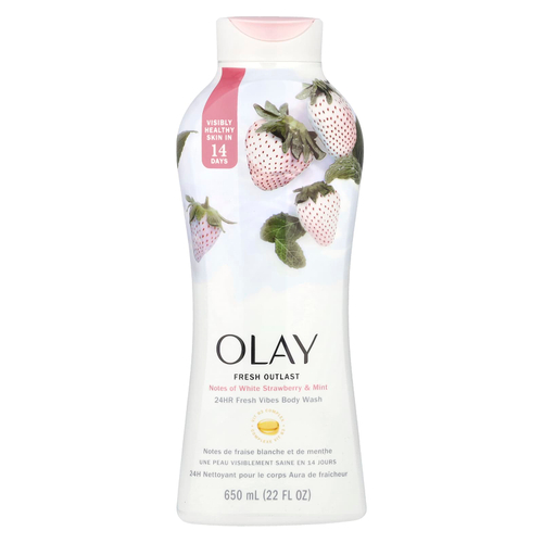 Olay, гель для душа, свежесть, белая клубника и мята, 650 мл (22 жидк. унции)