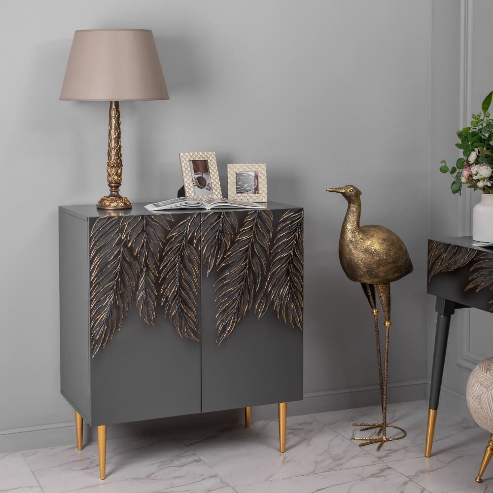 Комод Тропик Стайл с 2 полками Серый Голд