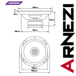 Колонки ARNEZI Sound Wave S1, 16 см 2-х полосные, 2шт / A2010005