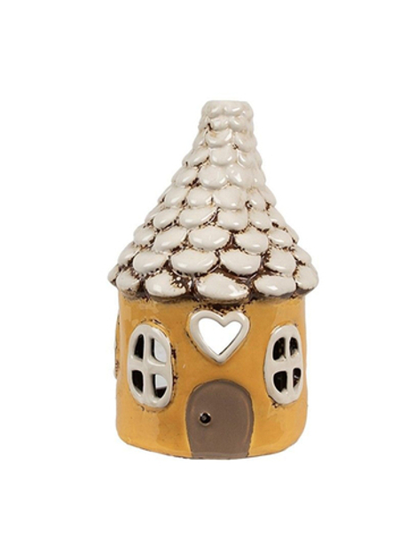 Подсвечник "Домик трулле" желтый Ø 11x17 см