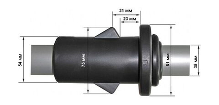 Весло 195 см черное (комплект из 2-х весел)