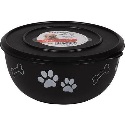 Миска стальная с пластиковой крышкой, KENA XL, 1700 мл, Flamingo