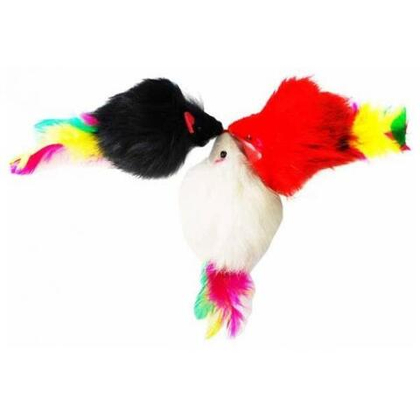 УЮТ Игрушка для кошек Мышь из натурального меха с пером, 6,25 см