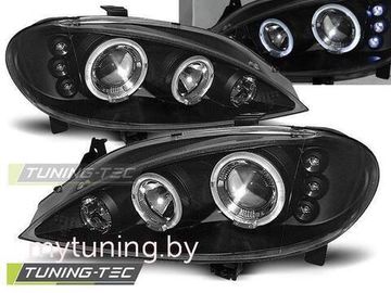 Передние фары Renault Megane 1 angel eyes black