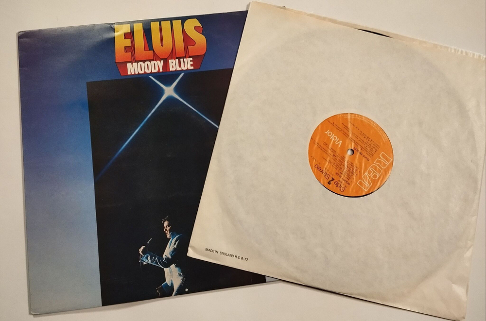 Винтажная виниловая пластинка LP Elvis Presley Moody Blue (UK 1977)