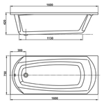 Акриловая ванна VAGNERPLAST EBONY 160