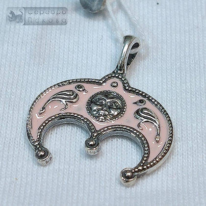 Подвеска "Лунница с птичками" горячая эмаль