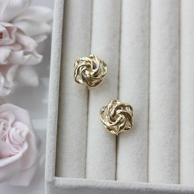 Швензы Плетёный узел 15 мм с английским замком, позолота, Ш123