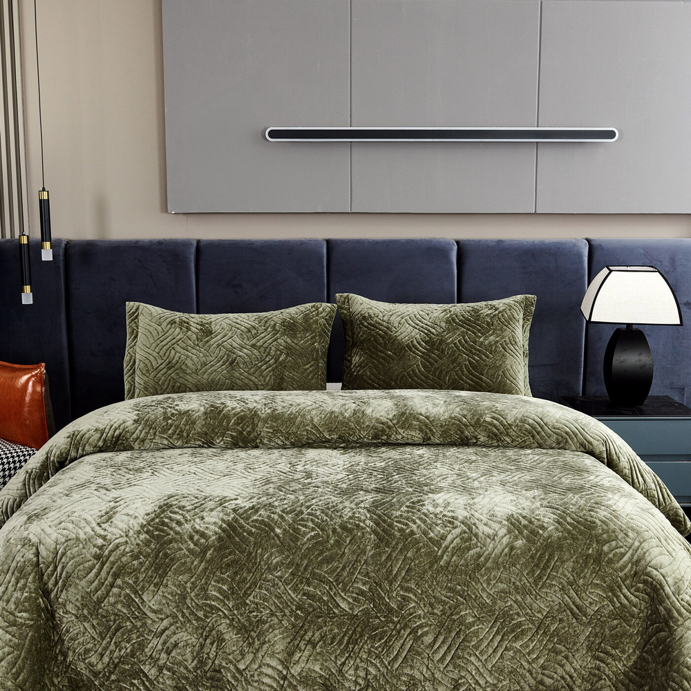 Покрывало 240x260 Sofi De MarkO Деварта оливково-зеленое