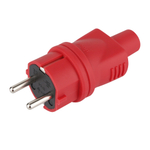 Вилка duwi с/з 16A IP44 каучук красная