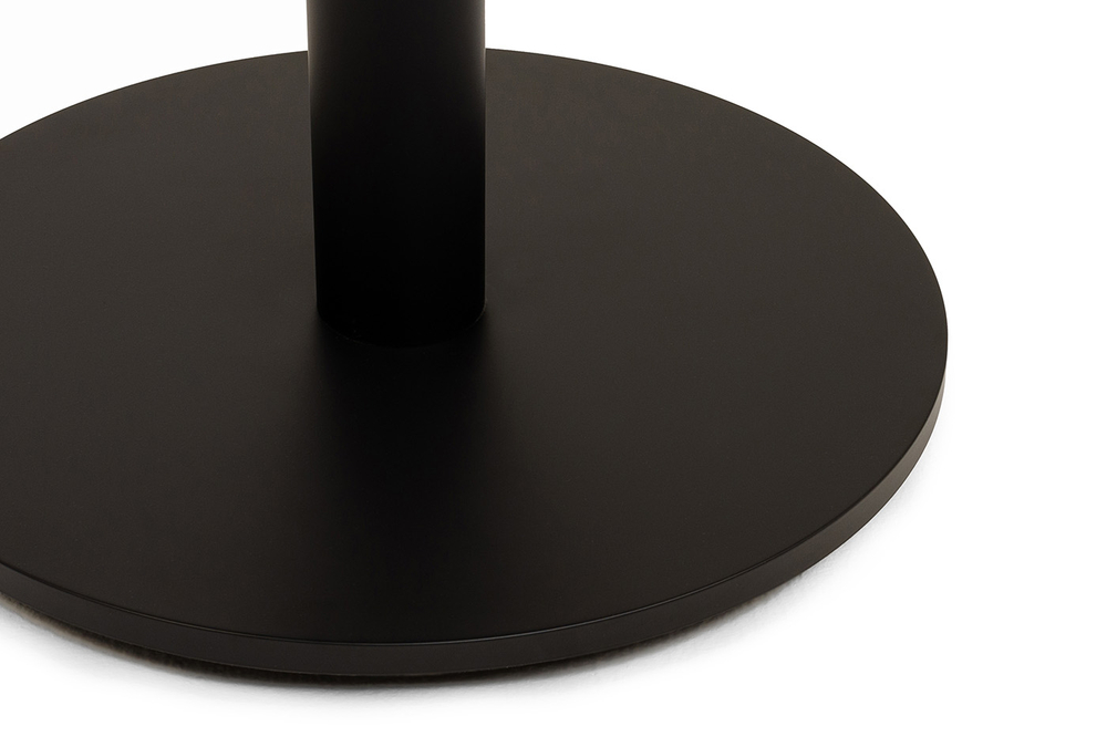 "Каффе" стол из HPL круглый Ø70см, цвет "серый мрамор", подстолье стальное