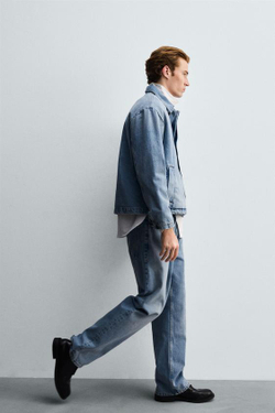 ZARA ДЖИНСЫ STRAIGHT FIT, СИНИЙ