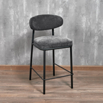 Стул полубарный Lucas 2 серый шенилл с чёрными ножками