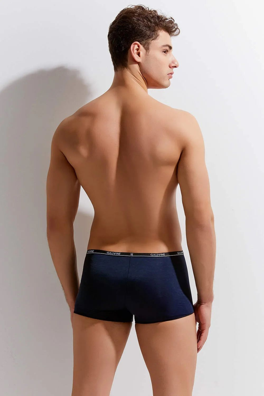 Мужские трусы-боксеры с тонкой брендированной резинкой Second Skin Trunk (Размер: L) (Цвет: бордовый)