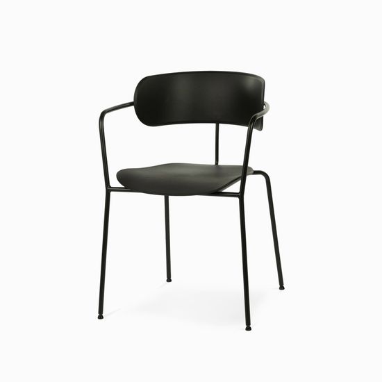 Стул Pedigree Arm черный стальной каркас и пластиковая спинка