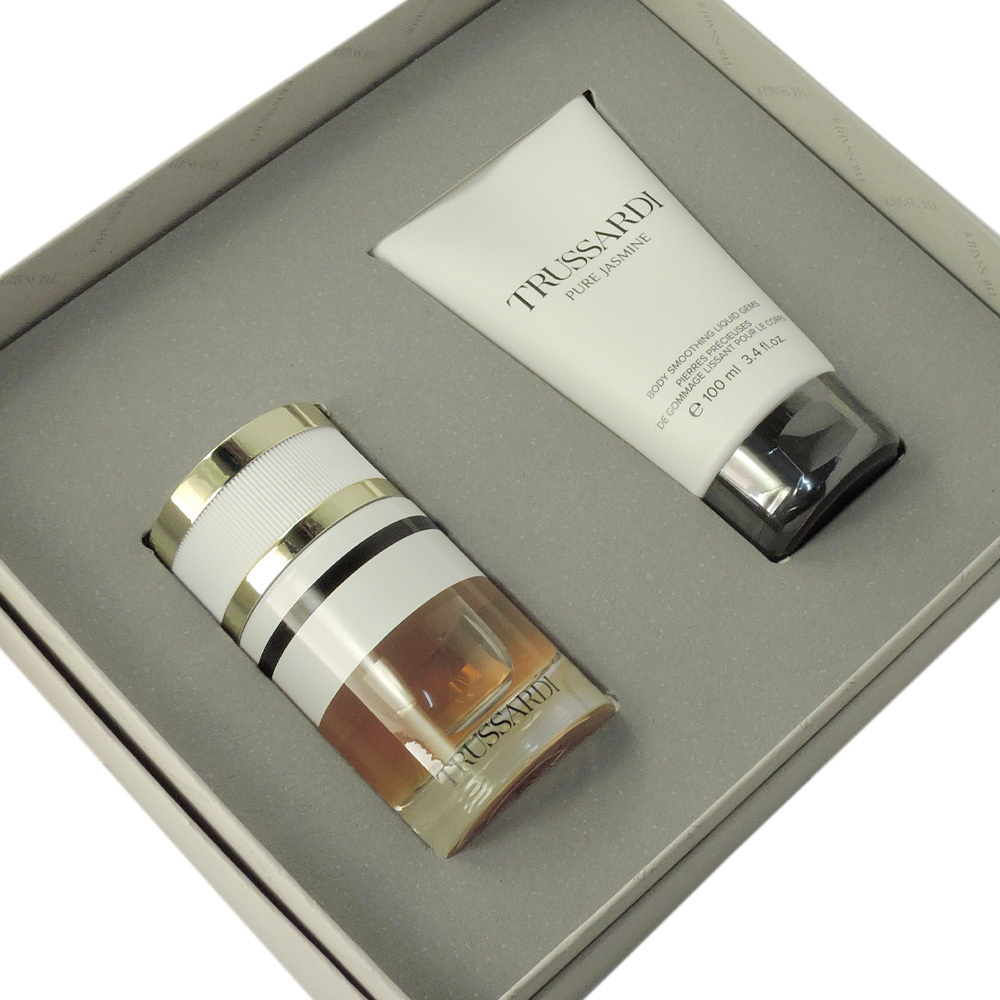 Trussardi Pure Jasmine w set(edp 60 + body scrub 100) — парфюмерный подарочный набор для женщин.