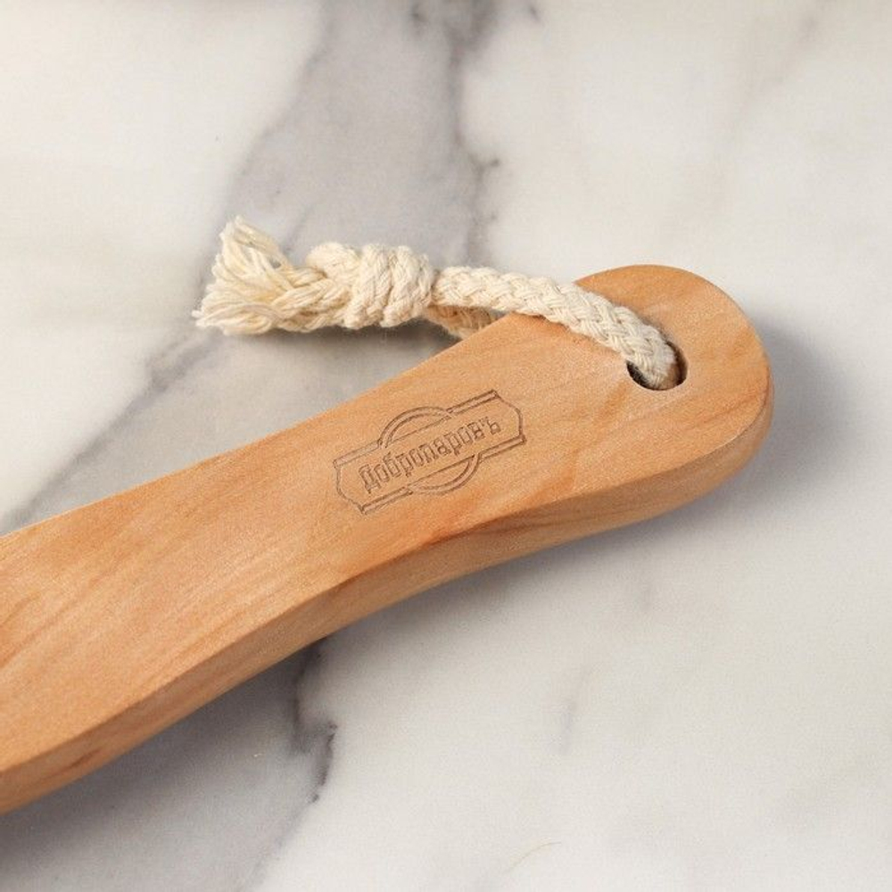 Массажная двусторонняя щётка из натуральной щетины с ручкой