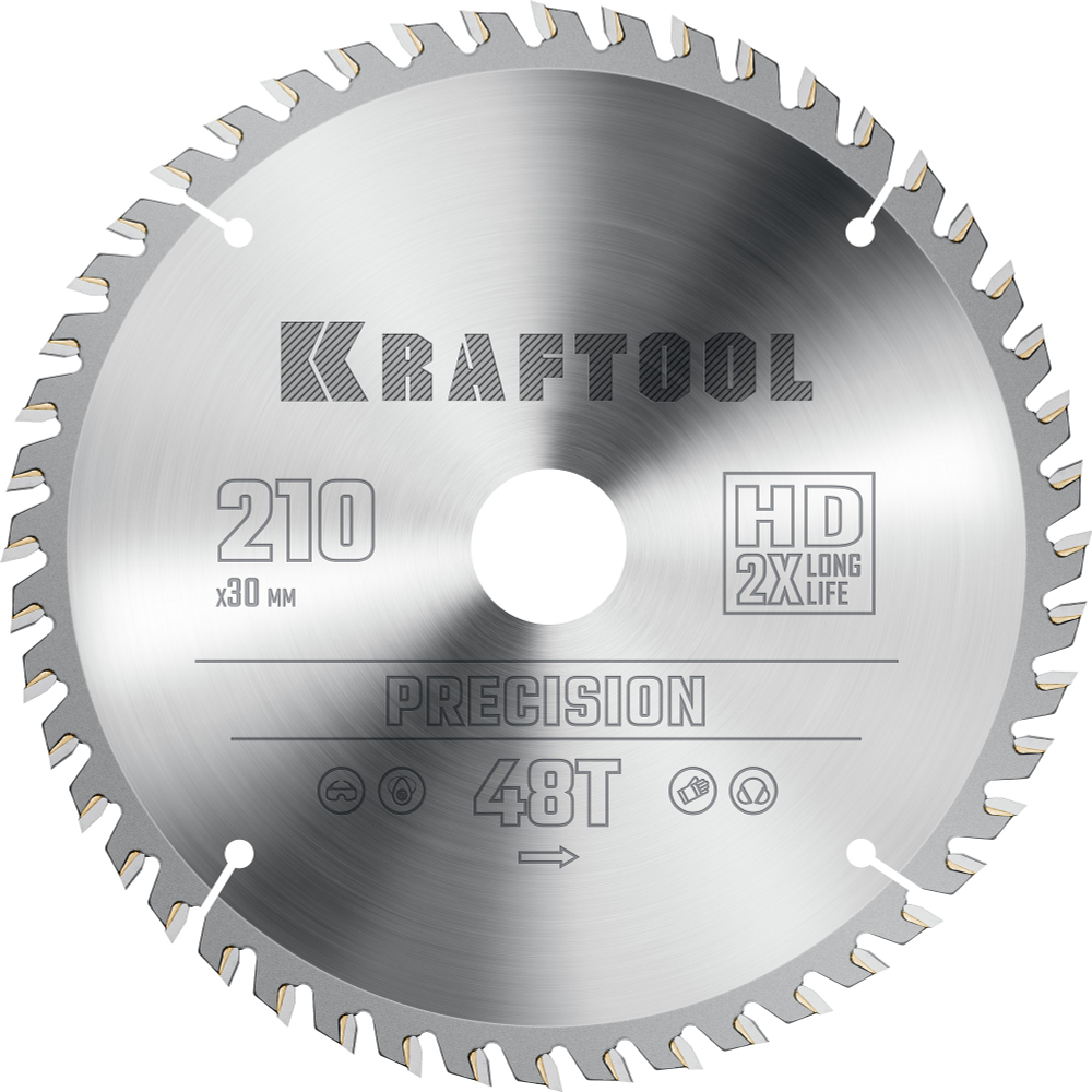 KRAFTOOL Precision, 210 х 30 мм, 48Т, пильный диск по дереву (36952-210-30)