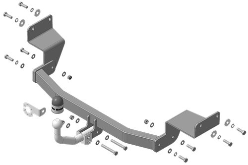 Фаркоп с эл-кой Smart для Kia Rio седан 2021-2022, Solaris KRS 2024- (оцинк. Шар)(паспорт и сертификат в комплекте) 91013-A.Motodor