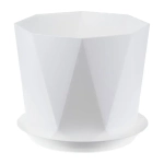 Кашпо ПРИЗМА D220мм 4,7л с поддоном белый (комплект 8 шт)