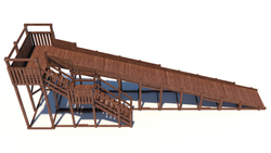 Зимняя деревянная горка W-9 (длина ската 10 м)