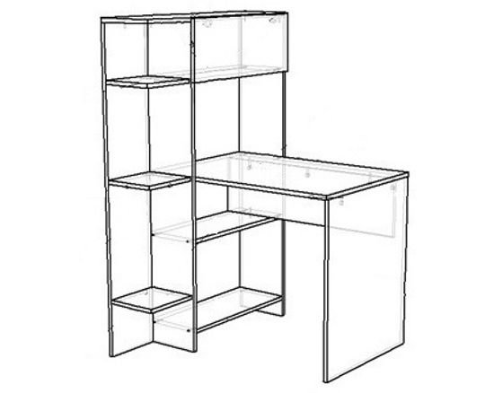 Стол ЛАВОРО-3 /900*1400*903/ левый белый / анкор белый