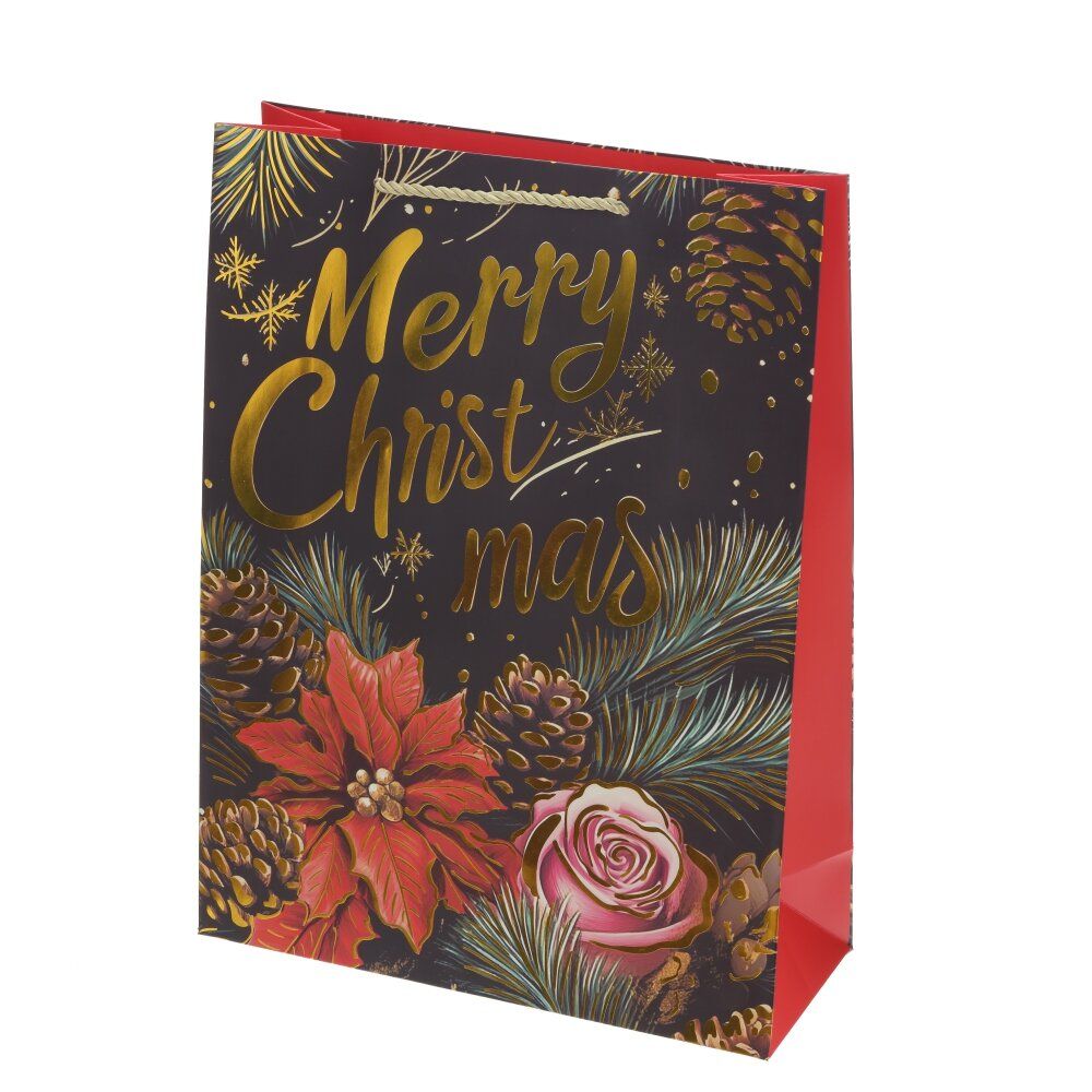 GAEM Пакет подарочный L (бумага 210г/м2, блок 12шт), L30 W12 H40 см, 4в.