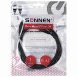 Кабель (патчкорд) UTP 5E категория RJ-45 1 м SONNEN для подключения Интернета по локальной сети LAN (5 штук в упаковке)