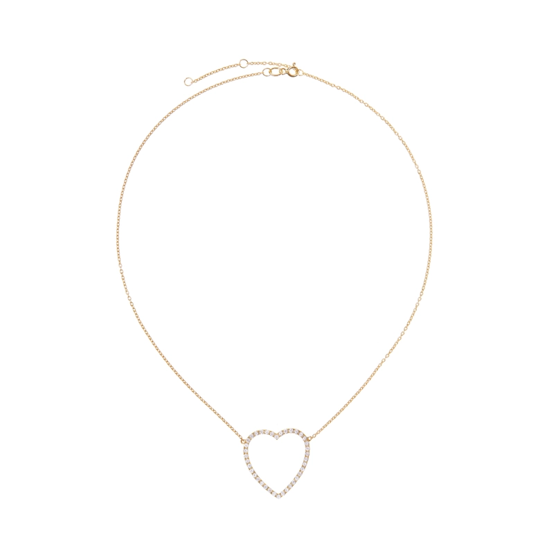 Колье Золотое Сердечко – Прозрачное