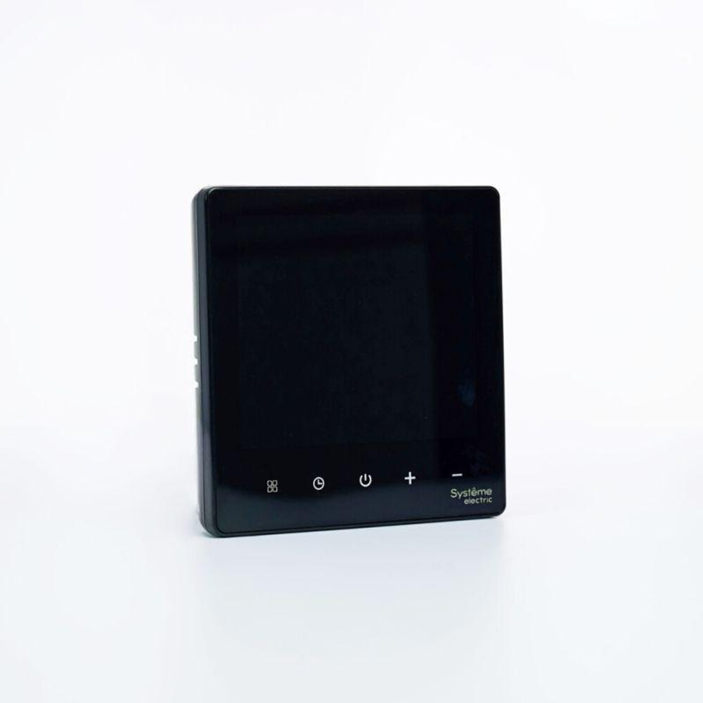 Термостат программируемый ArtGallery 16А с Wi-Fi для электрич. теплого пола моноблочный черн. SE GAL001038