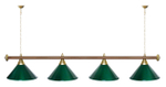 Лампа STARTBILLIARDS 4 пл. (плафоны зеленые,штанга зеленая,фурнитура золото)
