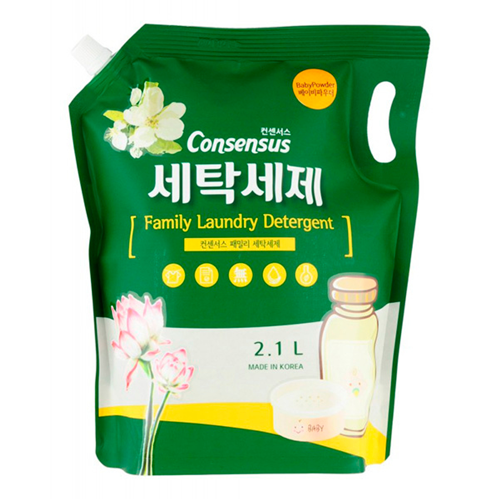 Жидкое средство для стирки с ароматом Детской Присыпки HB Global Consensus Liquid Laundry Detergent 2,1л