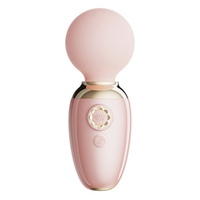 Нежно-розовый мини-массажёр 8,9см с функцией нагрева и управлением через приложение Zalo Ava Mini Wand Massager Sakura Pink